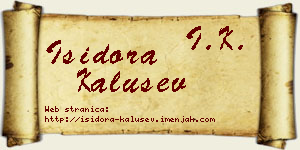 Isidora Kalušev vizit kartica